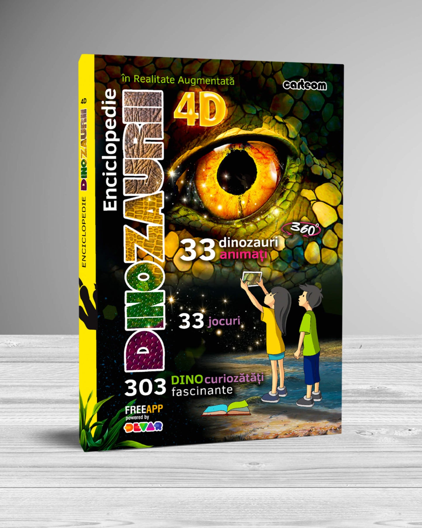 Carte: Dinozauri - Enciclopedie interactivă cu realitate augmentată, 4D, pentru copii și adolescenți, Carteom