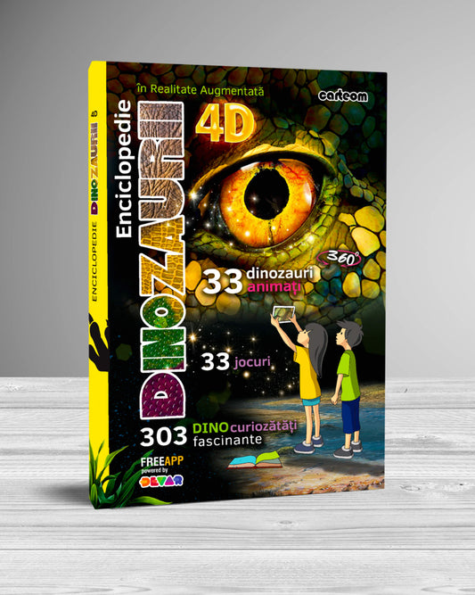 Carte: Dinozauri - Enciclopedie interactivă cu realitate augmentată, 4D, pentru copii și adolescenți, Carteom