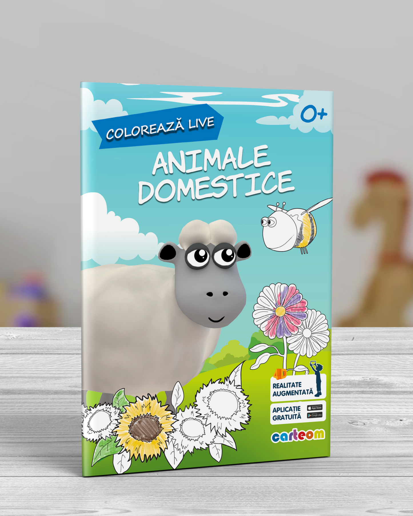 Carte de colorat Animale Domestice, cu Realitate Augmentată, 4D. Carteom